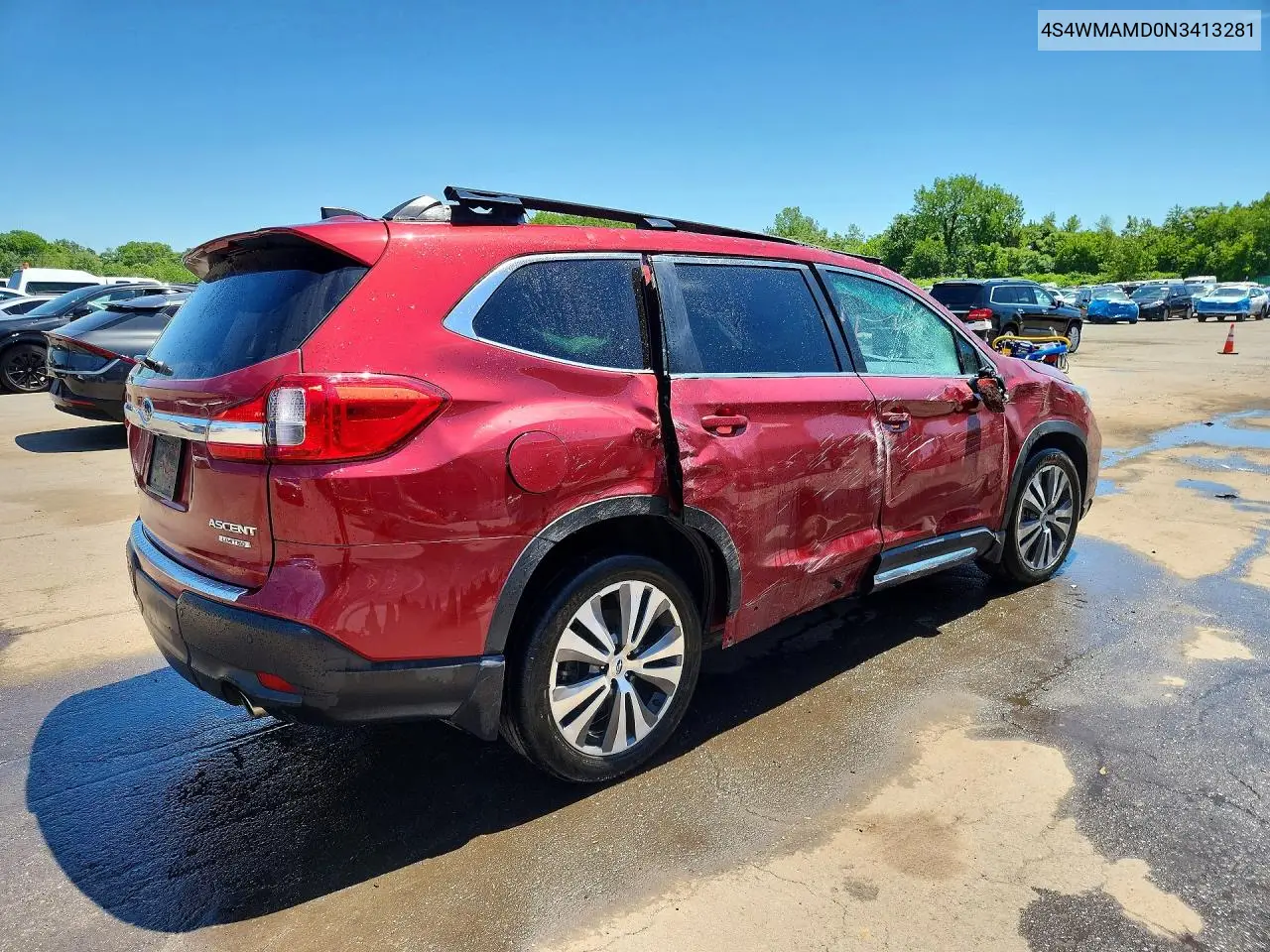 2022 Subaru Ascent Limited VIN: 4S4WMAMD0N3413281 Lot: 55335096