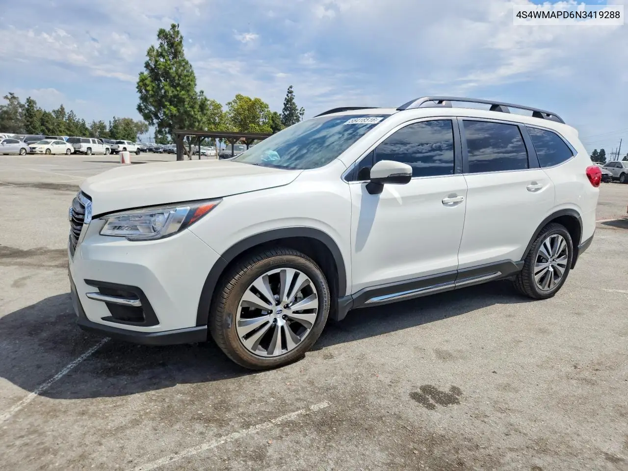 2022 Subaru Ascent Limited VIN: 4S4WMAPD6N3419288 Lot: 58418516