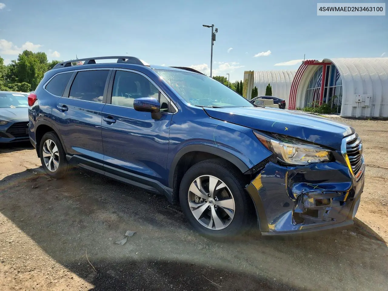 2022 Subaru Ascent Premium VIN: 4S4WMAED2N3463100 Lot: 62156756