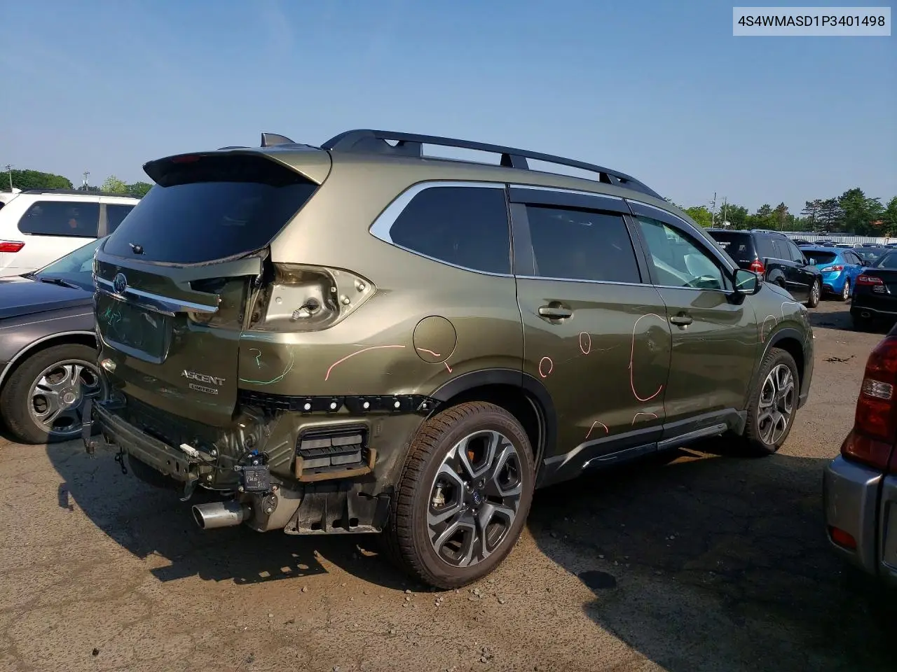 2023 Subaru Ascent Limited VIN: 4S4WMASD1P3401498 Lot: 55170086