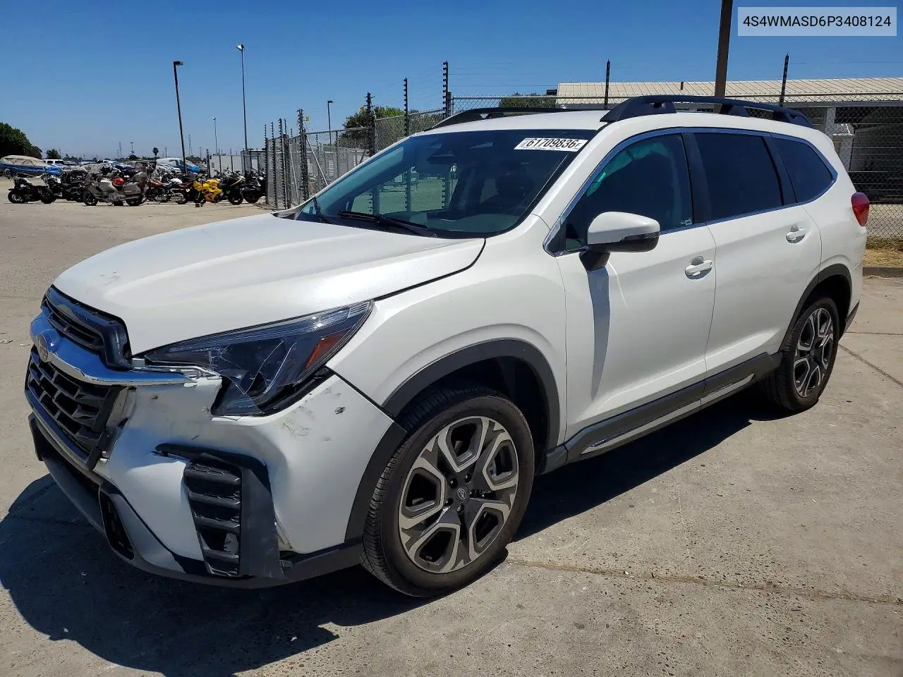 2023 Subaru Ascent Limited VIN: 4S4WMASD6P3408124 Lot: 61709836