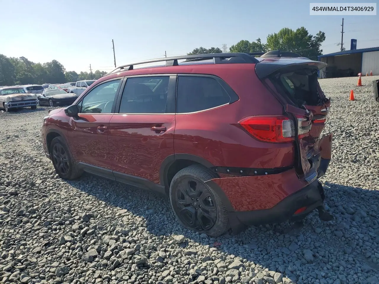 2026 Subaru Ascent Onyx Touring VIN: 4S4WMALD4T3406929 Lot: 60492936