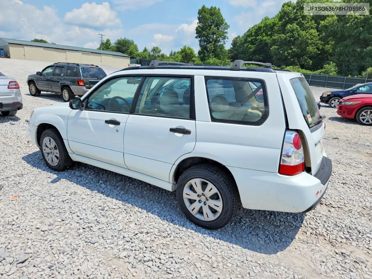 2008 Subaru Forester 2.5X VIN: JF1SG63698H705986 Lot: 59050056