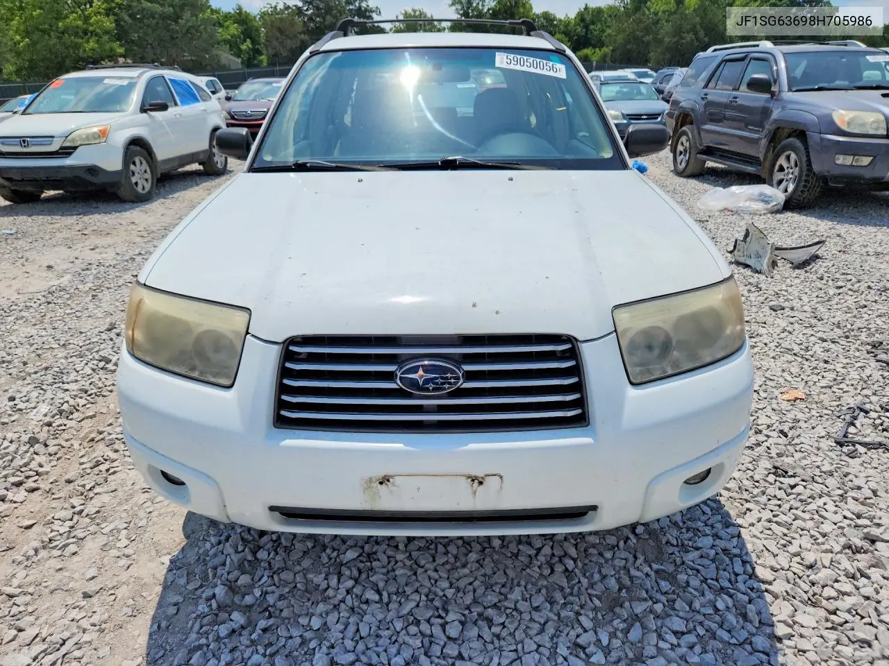 2008 Subaru Forester 2.5X VIN: JF1SG63698H705986 Lot: 59050056