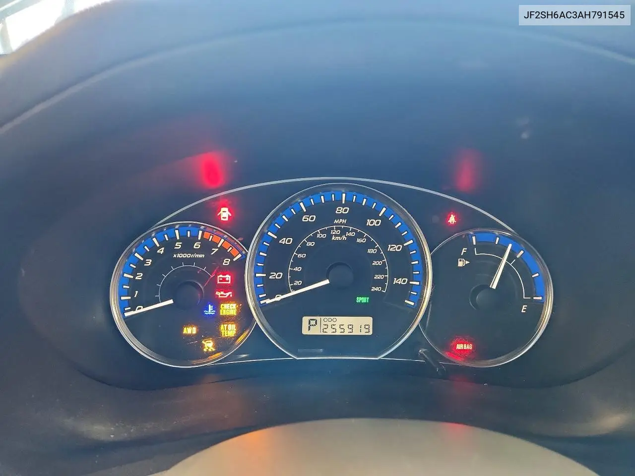 2010 Subaru Forester 2.5X VIN: JF2SH6AC3AH791545 Lot: 57817856