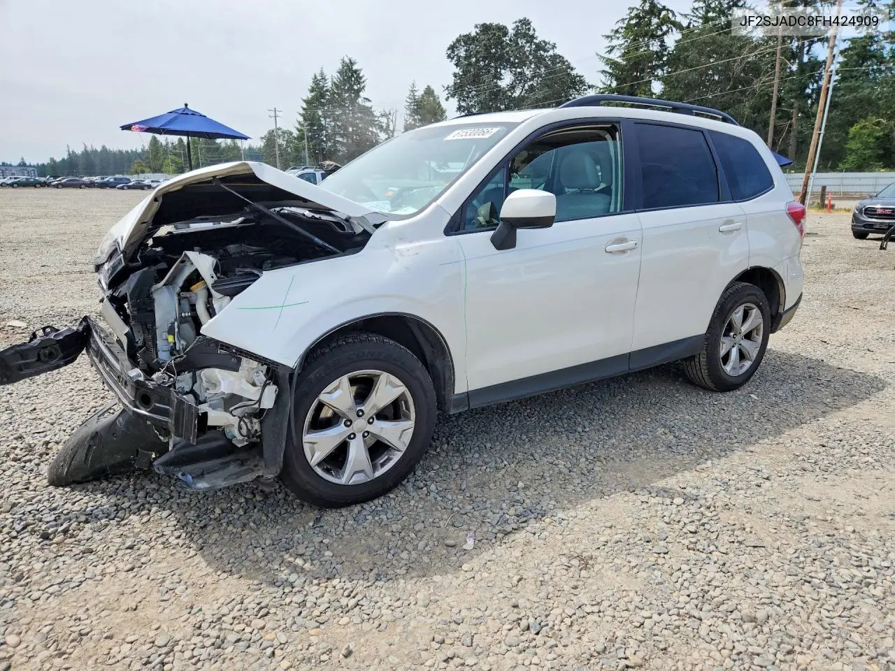 2015 Subaru Forester 2.5I Premium VIN: JF2SJADC8FH424909 Lot: 61530066