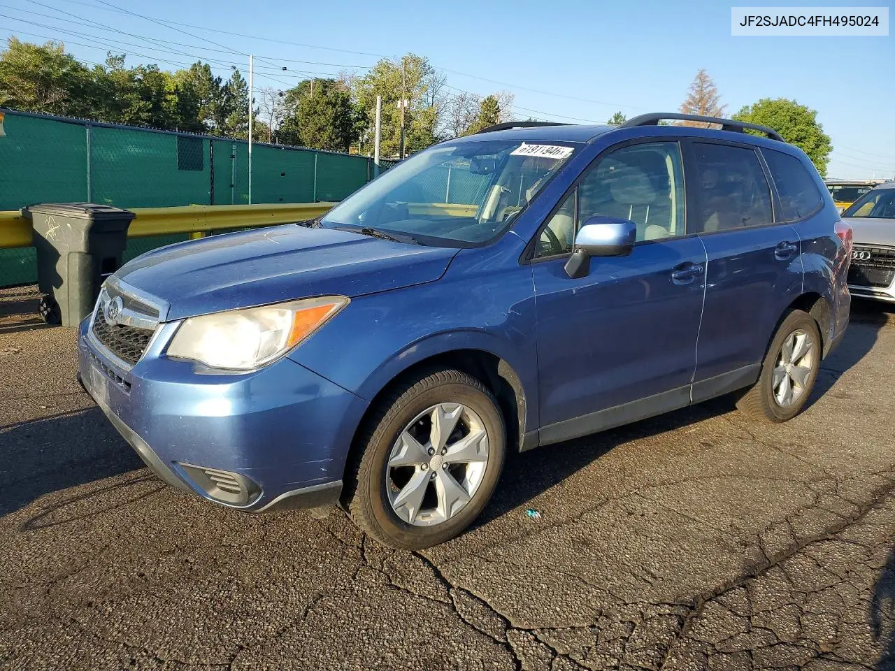 2015 Subaru Forester 2.5I Premium VIN: JF2SJADC4FH495024 Lot: 61911946