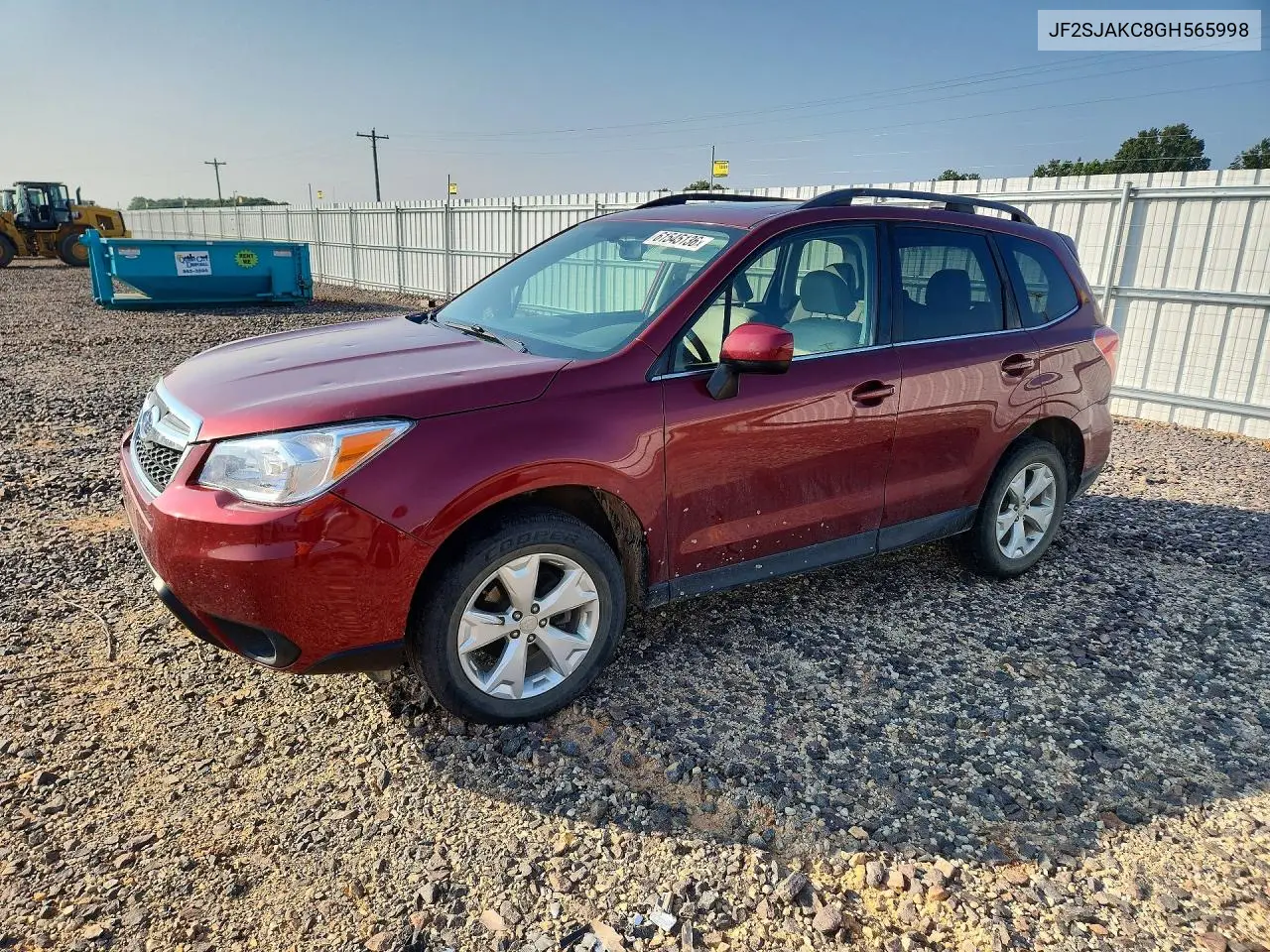 2016 Subaru Forester 2.5I Limited VIN: JF2SJAKC8GH565998 Lot: 61545136