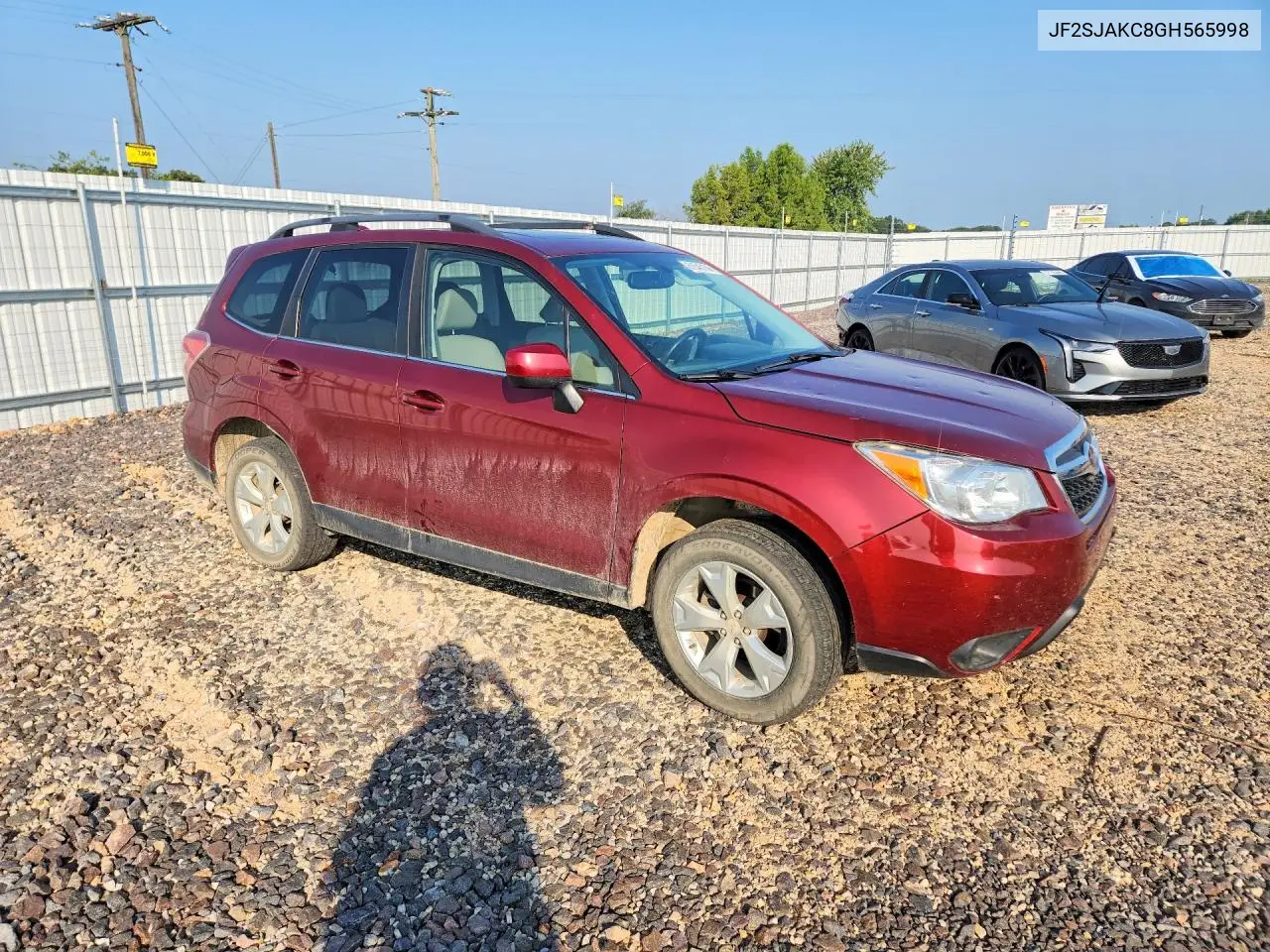 2016 Subaru Forester 2.5I Limited VIN: JF2SJAKC8GH565998 Lot: 61545136