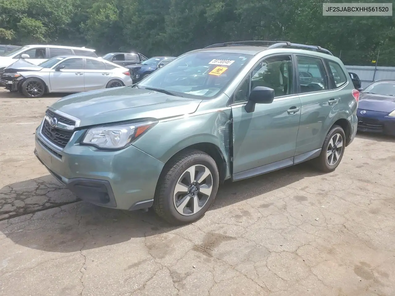 2017 Subaru Forester 2.5I VIN: JF2SJABCXHH561520 Lot: 59730046