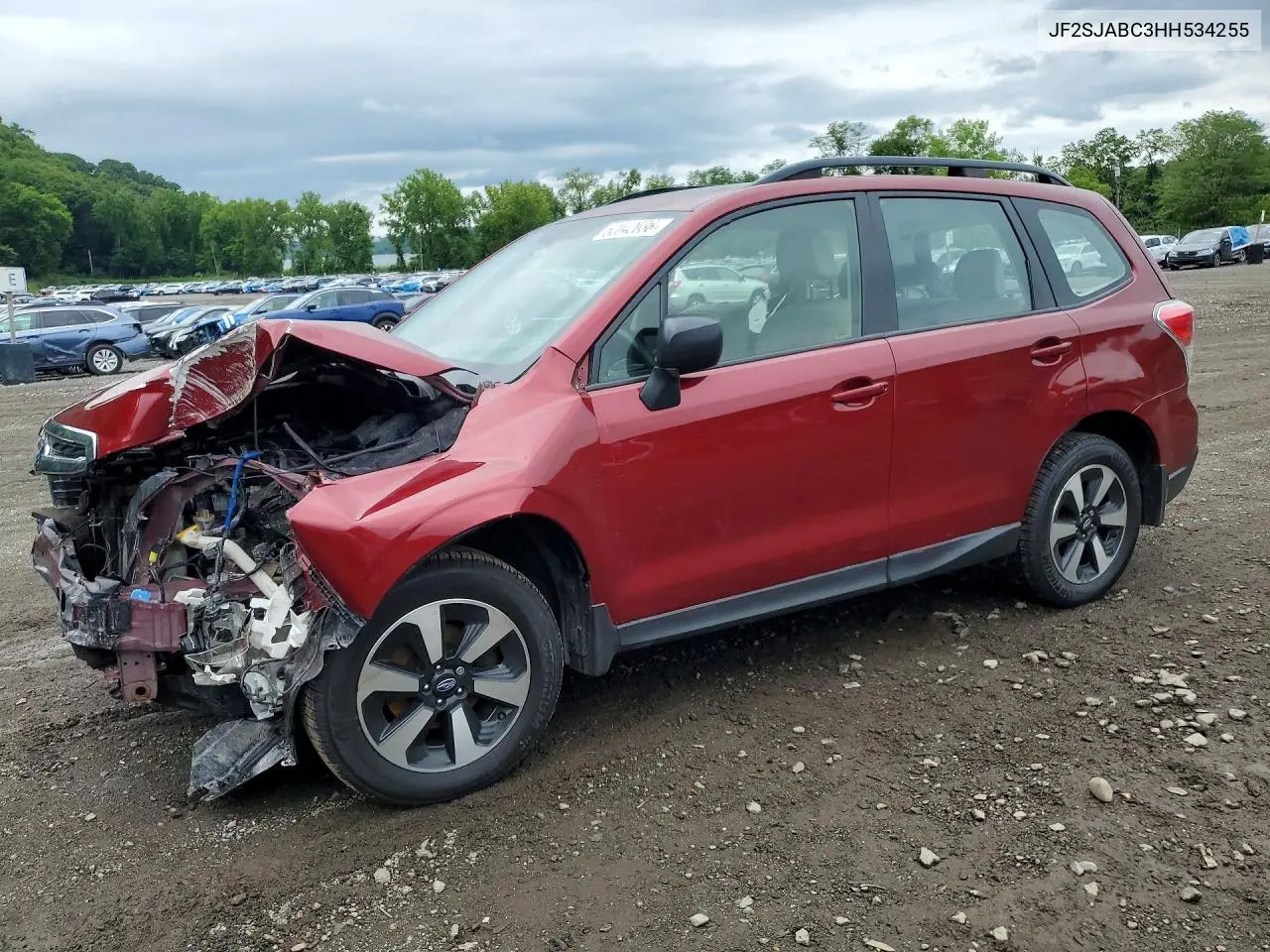 2017 Subaru Forester 2.5I VIN: JF2SJABC3HH534255 Lot: 62042036