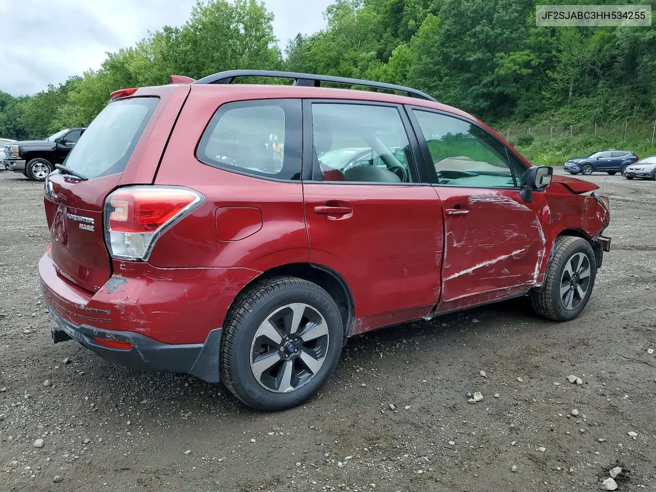 2017 Subaru Forester 2.5I VIN: JF2SJABC3HH534255 Lot: 62042036