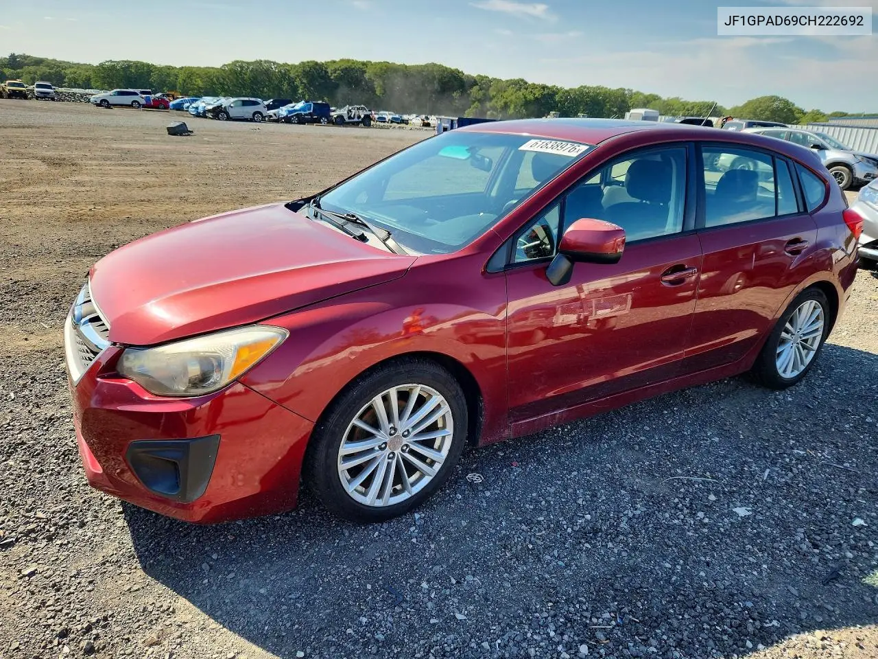 2012 Subaru Impreza Premium VIN: JF1GPAD69CH222692 Lot: 61838976