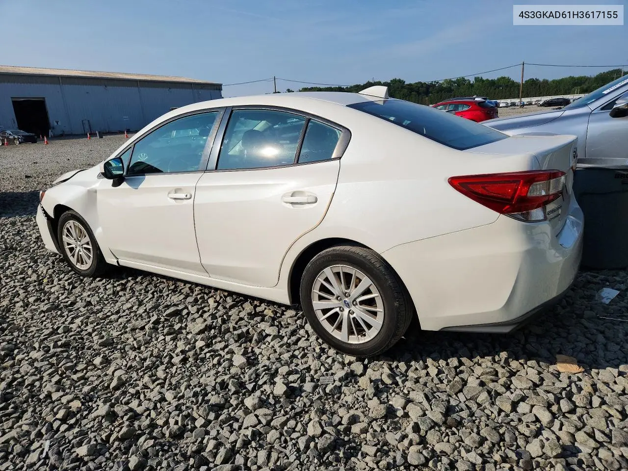 2017 Subaru Impreza Premium Plus VIN: 4S3GKAD61H3617155 Lot: 61749516