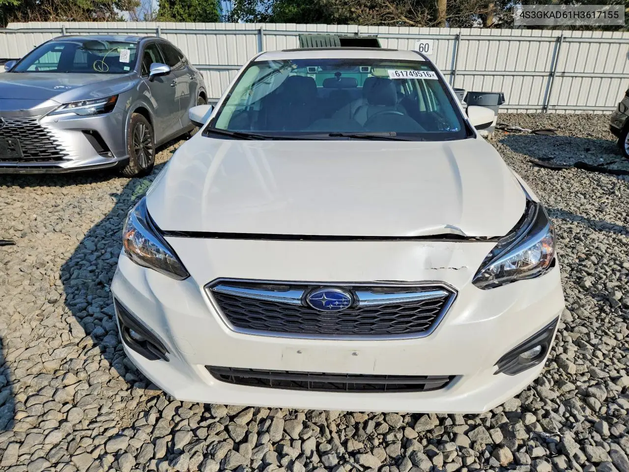 2017 Subaru Impreza Premium Plus VIN: 4S3GKAD61H3617155 Lot: 61749516