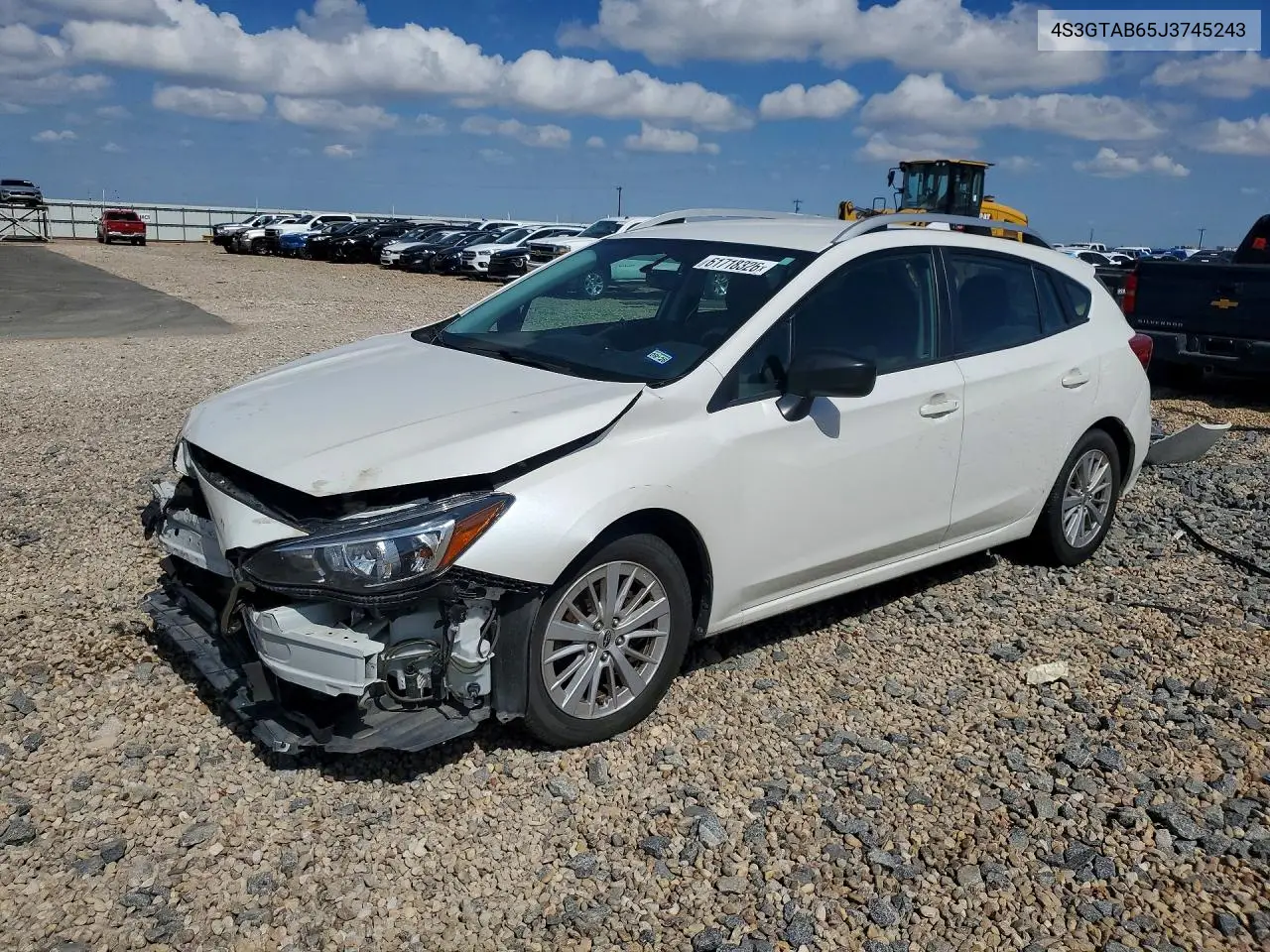 2018 Subaru Impreza Premium VIN: 4S3GTAB65J3745243 Lot: 61718326