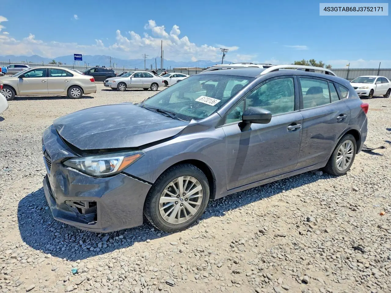2018 Subaru Impreza Premium VIN: 4S3GTAB68J3752171 Lot: 61732136