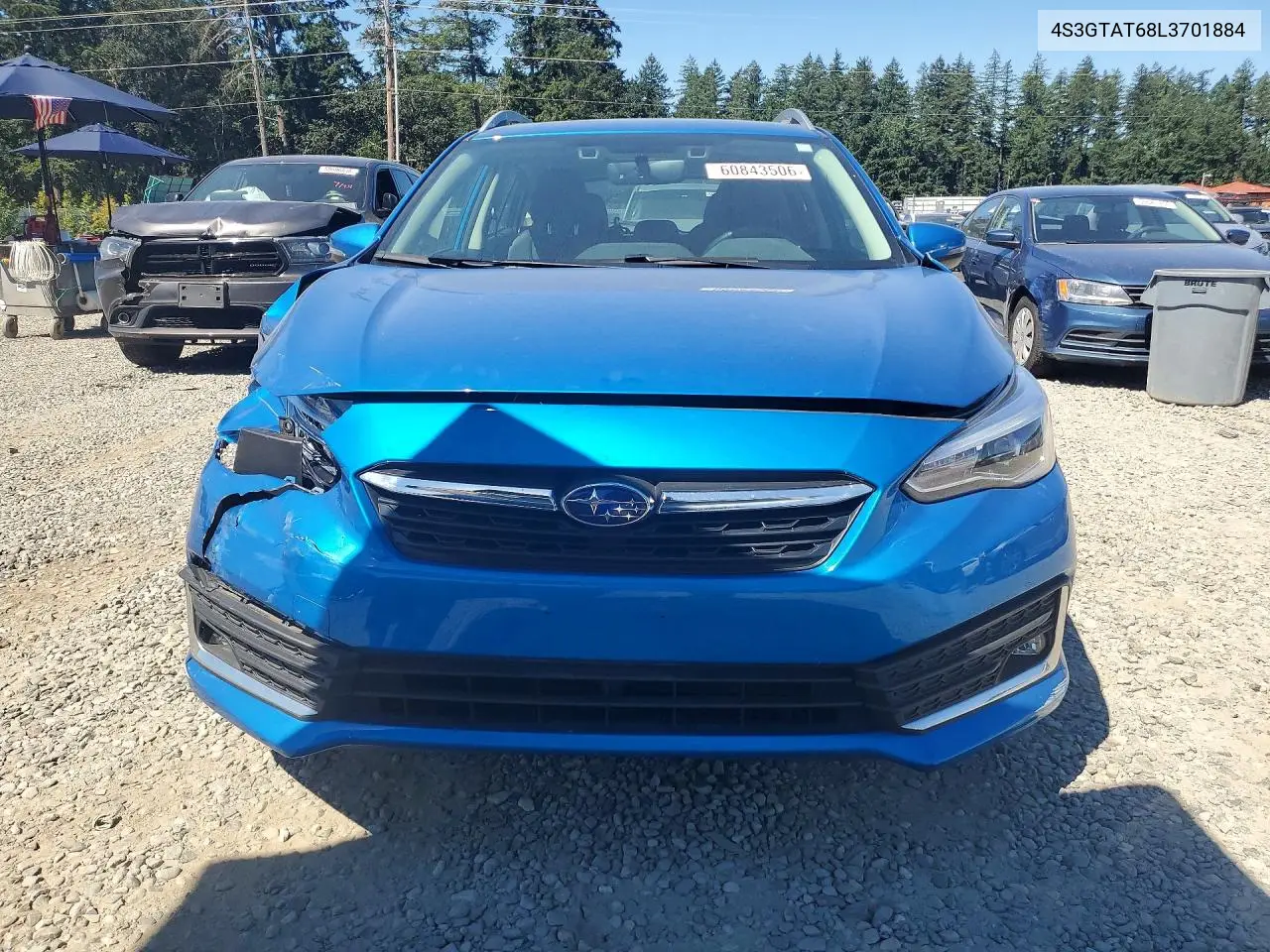 2020 Subaru Impreza Limited VIN: 4S3GTAT68L3701884 Lot: 60843506