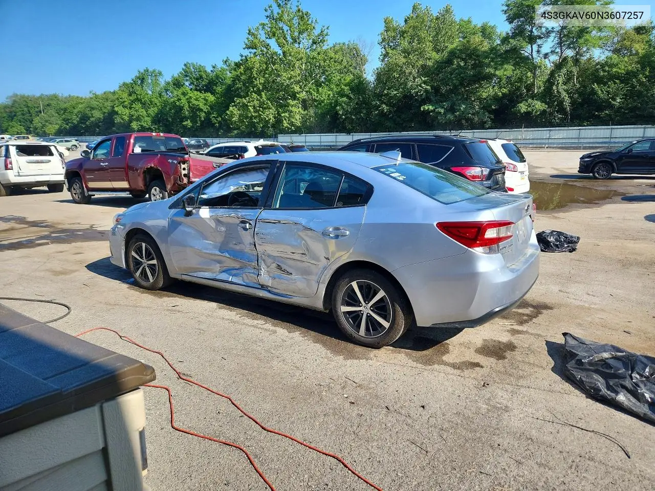 2022 Subaru Impreza Premium VIN: 4S3GKAV60N3607257 Lot: 61412126