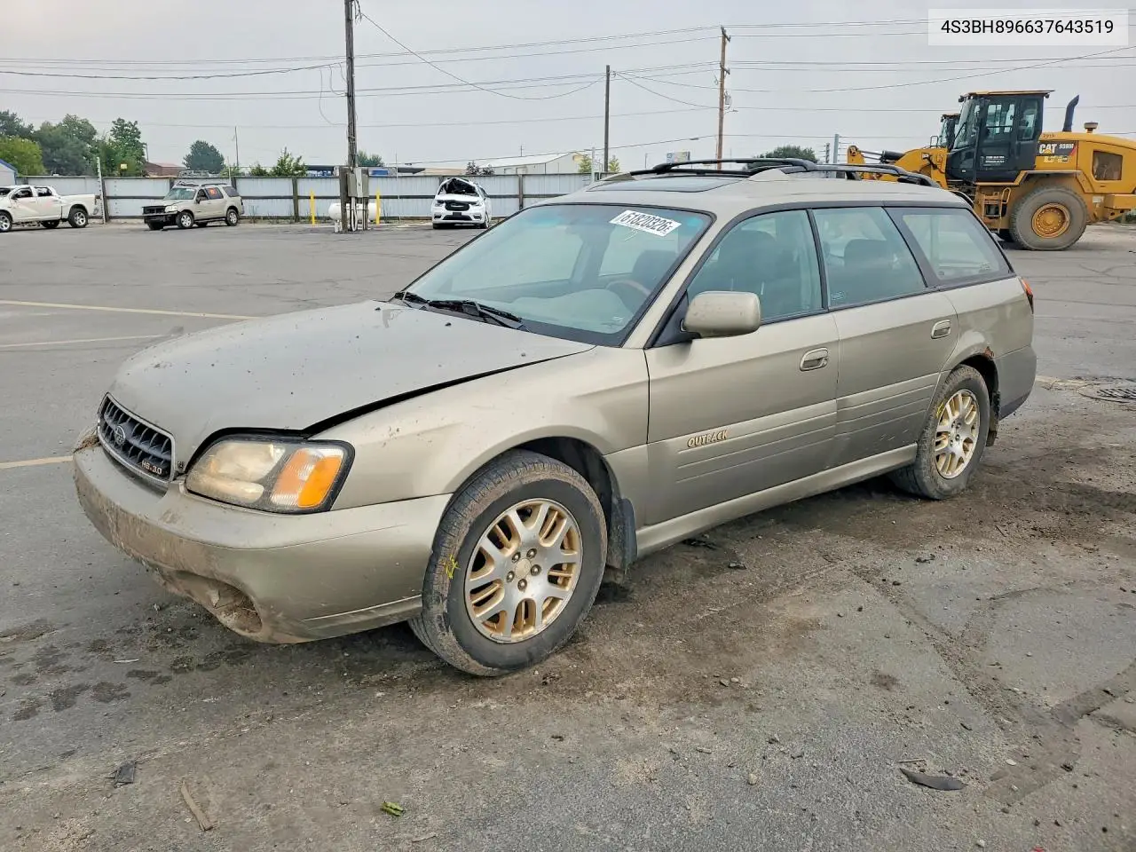 2003 Subaru Legacy Outback H6 3.0 Vdc VIN: 4S3BH896637643519 Lot: 61820326