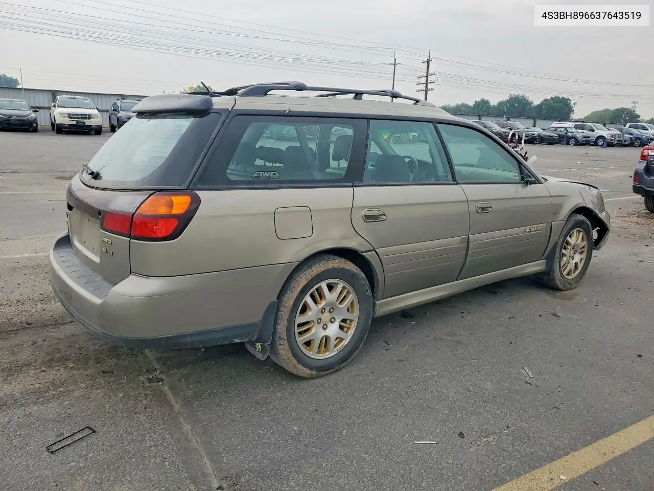 2003 Subaru Legacy Outback H6 3.0 Vdc VIN: 4S3BH896637643519 Lot: 61820326