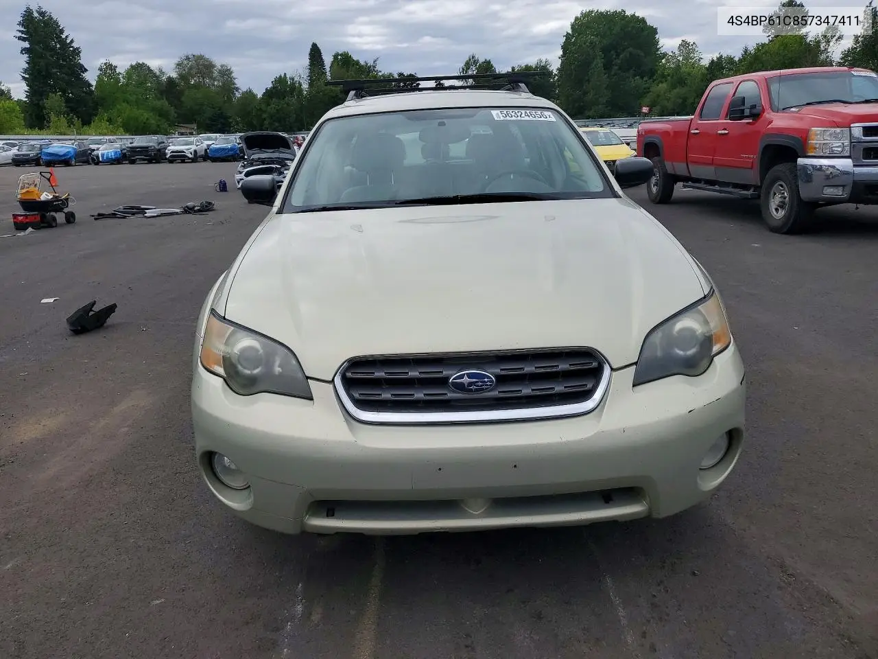 2005 Subaru Legacy Outback 2.5I VIN: 4S4BP61C857347411 Lot: 56324656