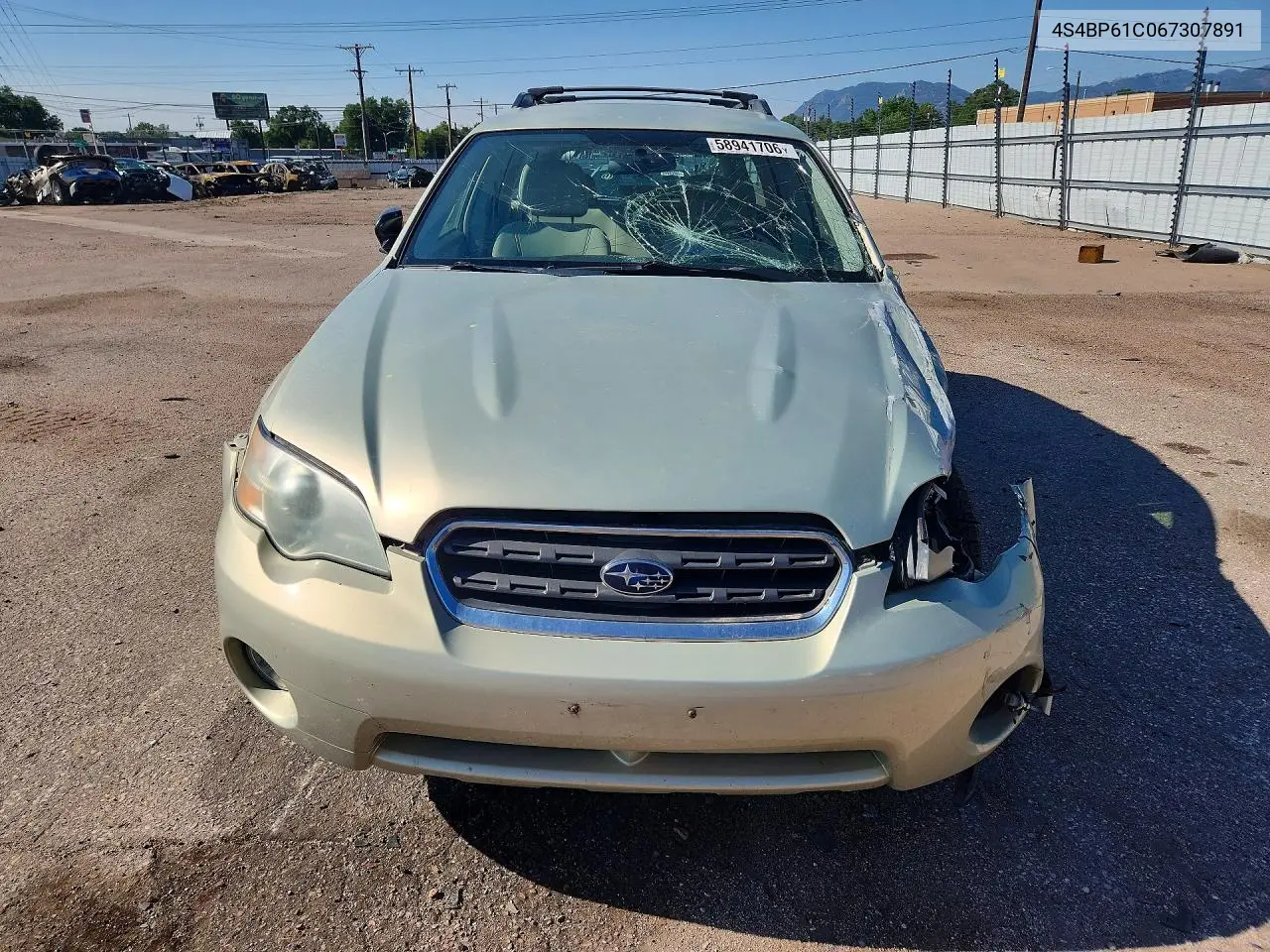 2006 Subaru Legacy Outback 2.5I VIN: 4S4BP61C067307891 Lot: 58941706