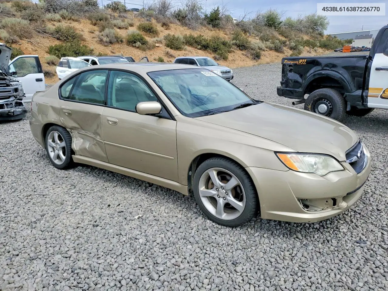 2008 Subaru Legacy 2.5I VIN: 4S3BL616387226770 Lot: 61784216