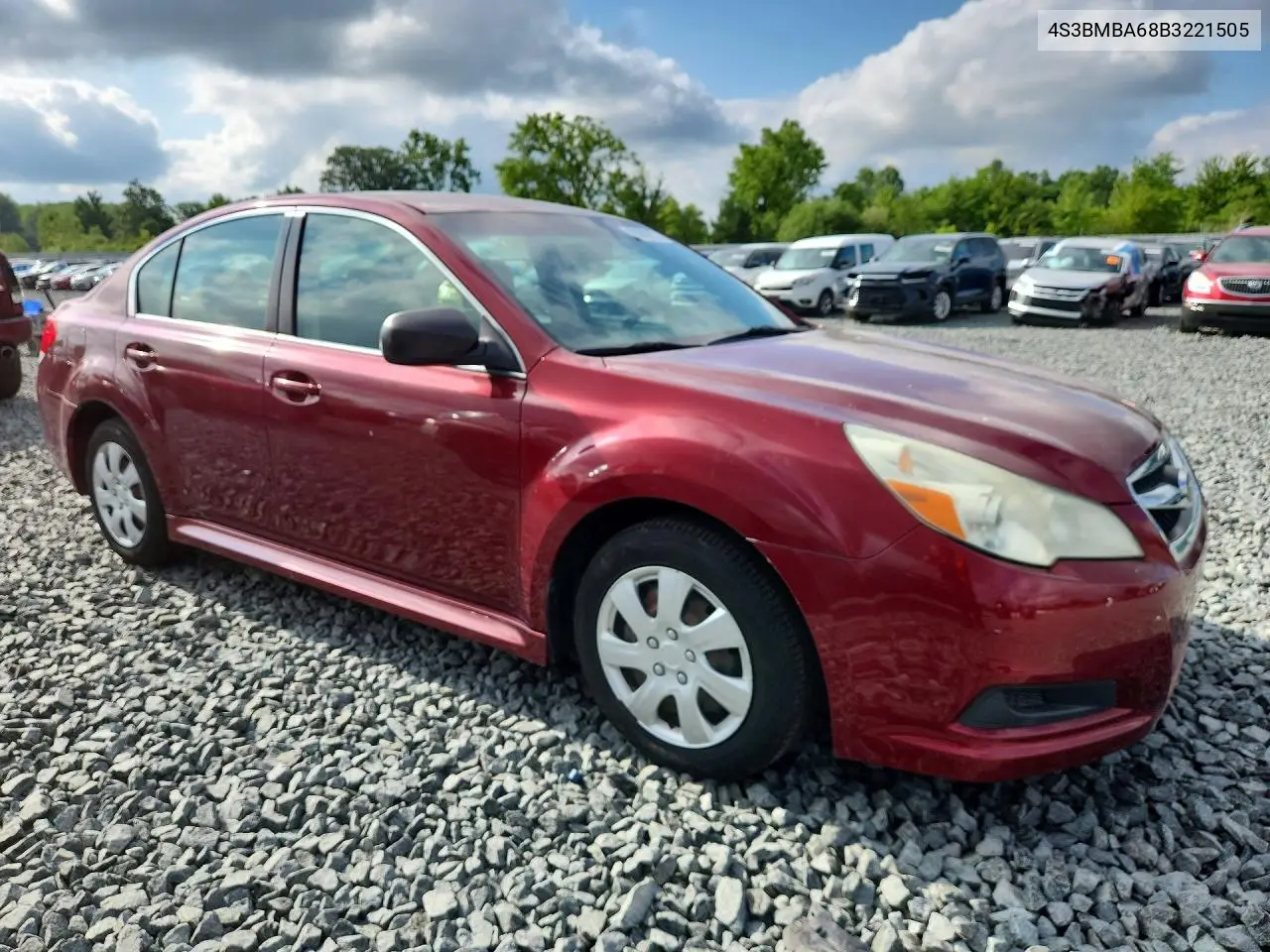 2011 Subaru Legacy 2.5I VIN: 4S3BMBA68B3221505 Lot: 59889976