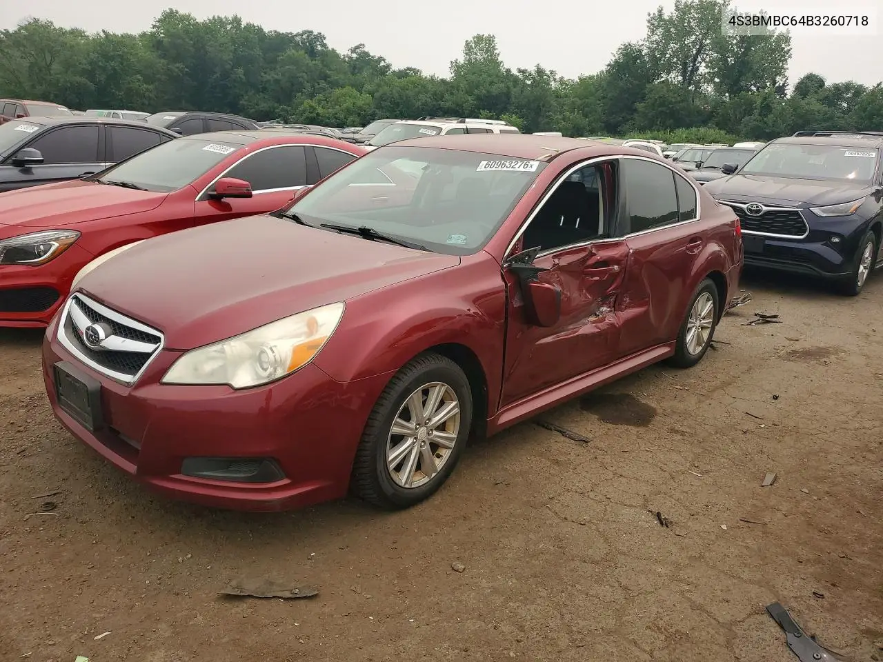 2011 Subaru Legacy 2.5I Premium VIN: 4S3BMBC64B3260718 Lot: 60963276