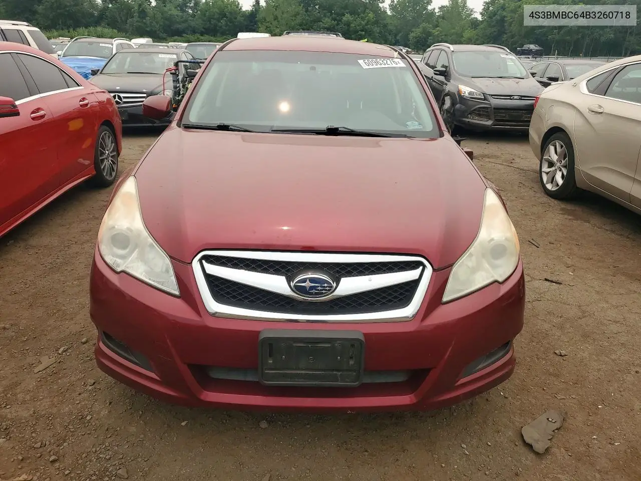 2011 Subaru Legacy 2.5I Premium VIN: 4S3BMBC64B3260718 Lot: 60963276