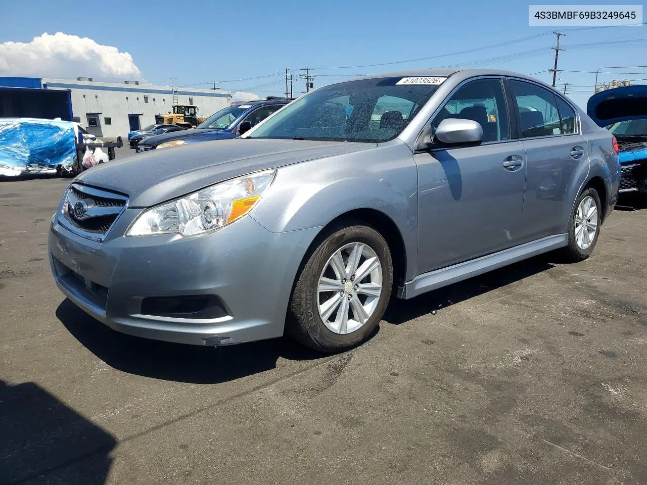 2011 Subaru Legacy 2.5I Premium VIN: 4S3BMBF69B3249645 Lot: 61023526