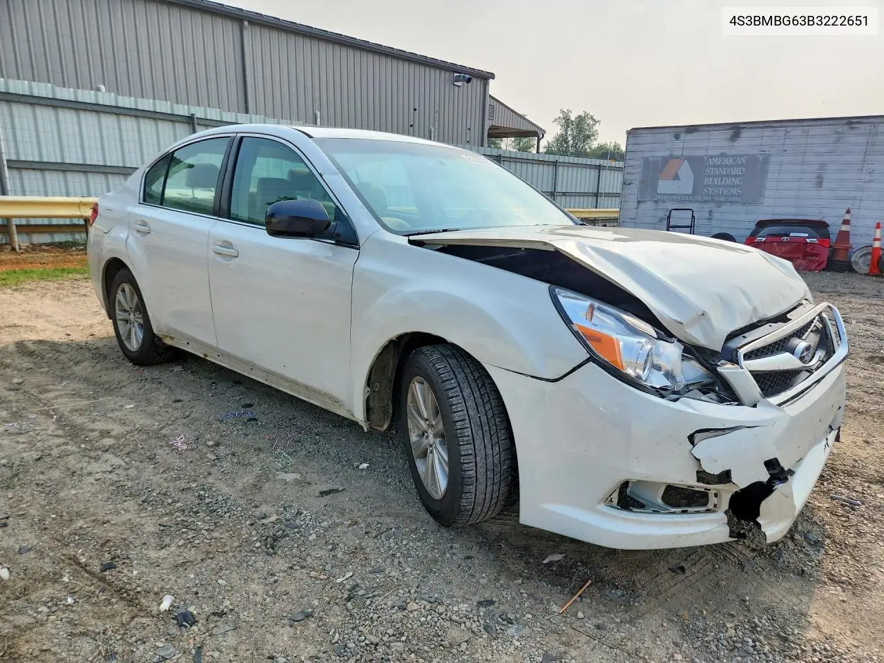 2011 Subaru Legacy 2.5I Premium VIN: 4S3BMBG63B3222651 Lot: 61490386