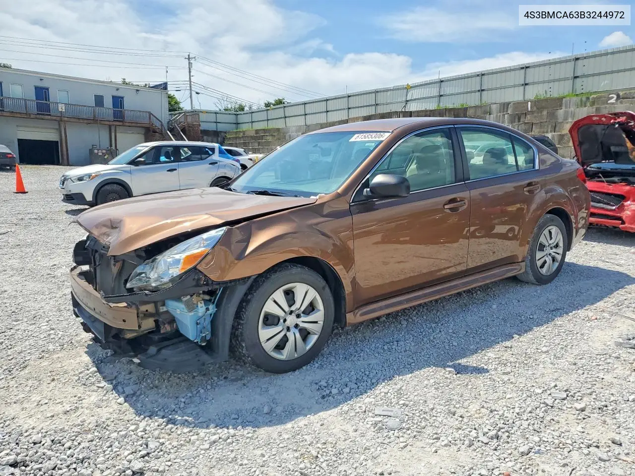 2011 Subaru Legacy 2.5I VIN: 4S3BMCA63B3244972 Lot: 61585306