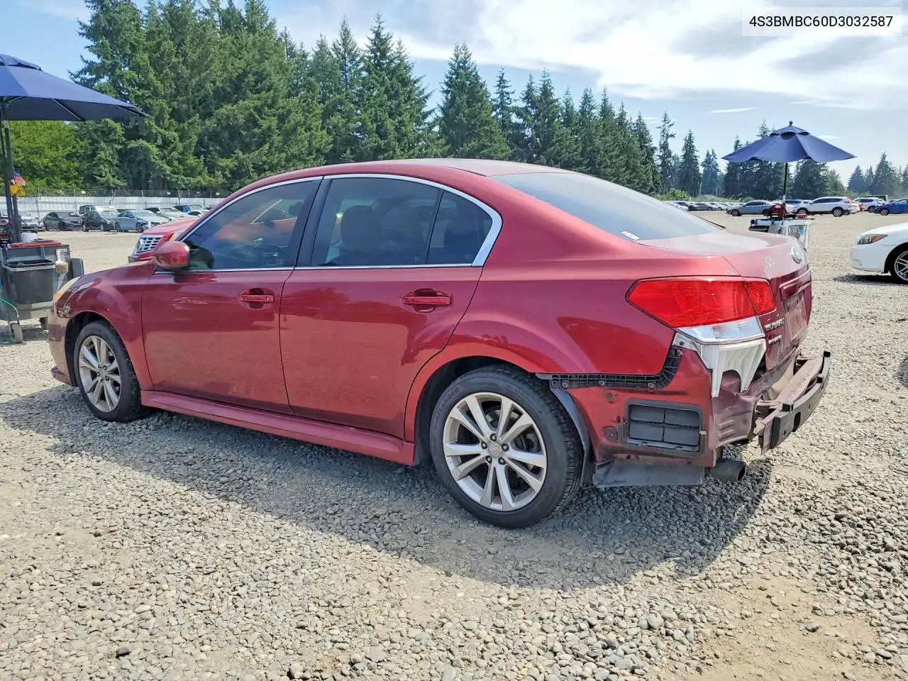 2013 Subaru Legacy 2.5I Premium VIN: 4S3BMBC60D3032587 Lot: 61415646