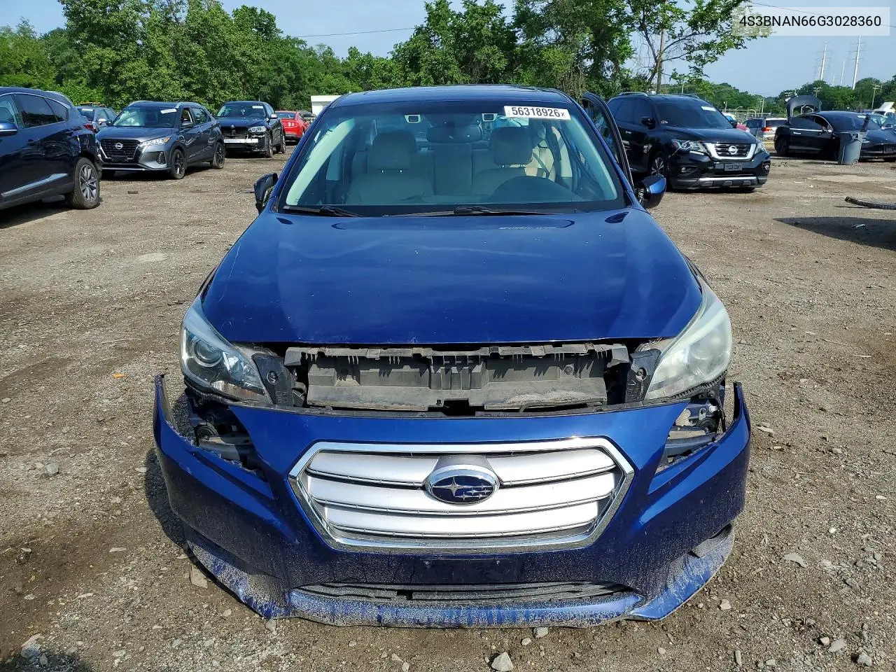 2016 Subaru Legacy 2.5I Limited VIN: 4S3BNAN66G3028360 Lot: 56318926