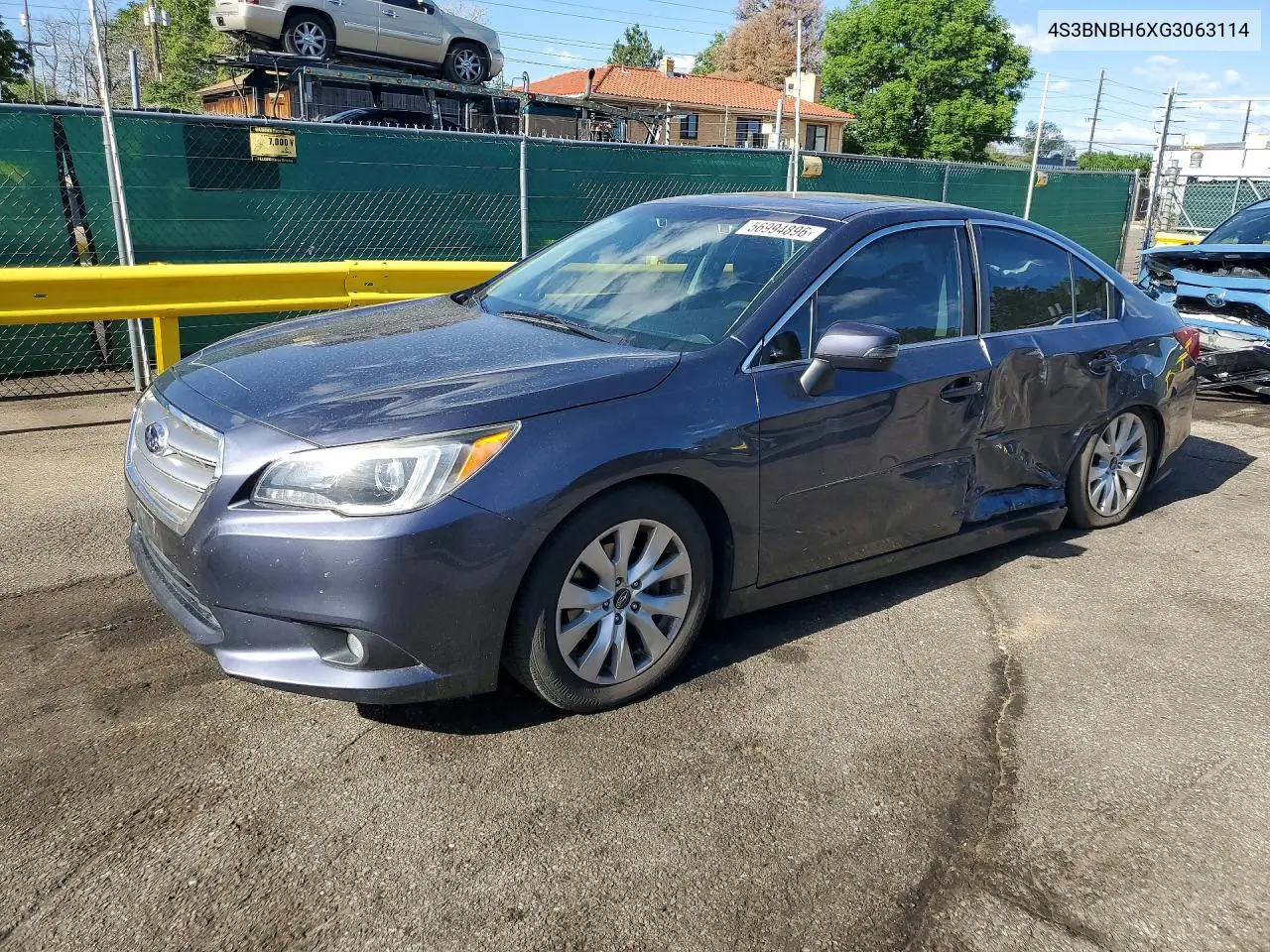2016 Subaru Legacy 2.5I Premium VIN: 4S3BNBH6XG3063114 Lot: 56994896
