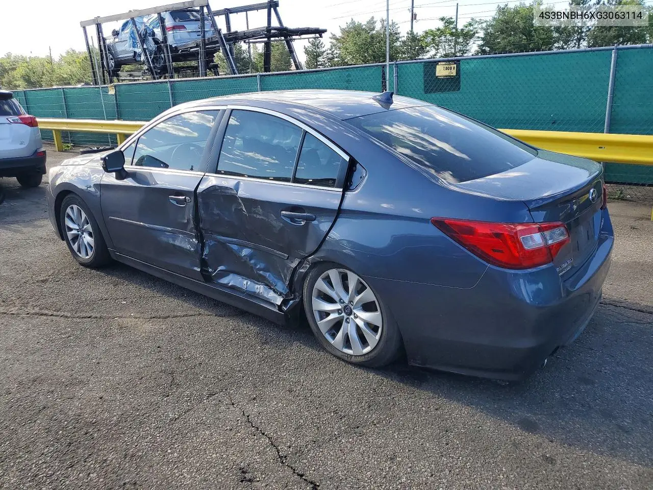 2016 Subaru Legacy 2.5I Premium VIN: 4S3BNBH6XG3063114 Lot: 56994896