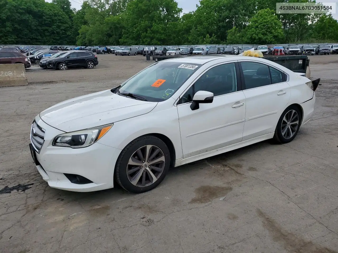 2016 Subaru Legacy 2.5I Limited VIN: 4S3BNAL67G3051584 Lot: 57001356