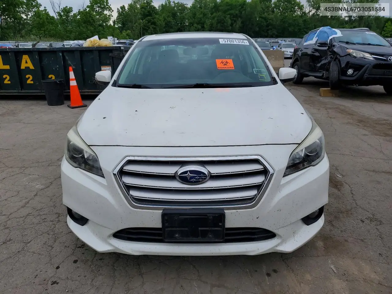 2016 Subaru Legacy 2.5I Limited VIN: 4S3BNAL67G3051584 Lot: 57001356