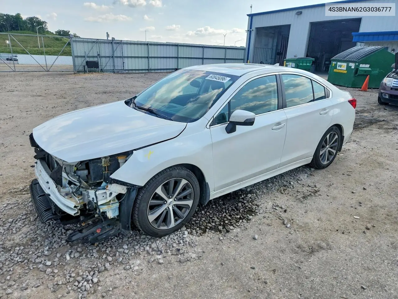 2016 Subaru Legacy 2.5I Limited VIN: 4S3BNAN62G3036777 Lot: 60845096