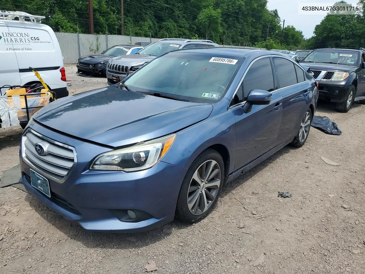 2016 Subaru Legacy 2.5I Limited VIN: 4S3BNAL67G3011716 Lot: 60895786