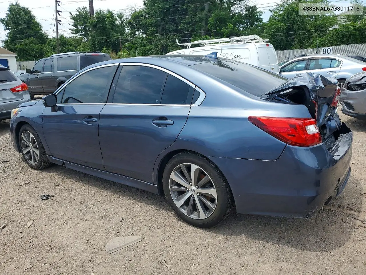 2016 Subaru Legacy 2.5I Limited VIN: 4S3BNAL67G3011716 Lot: 60895786
