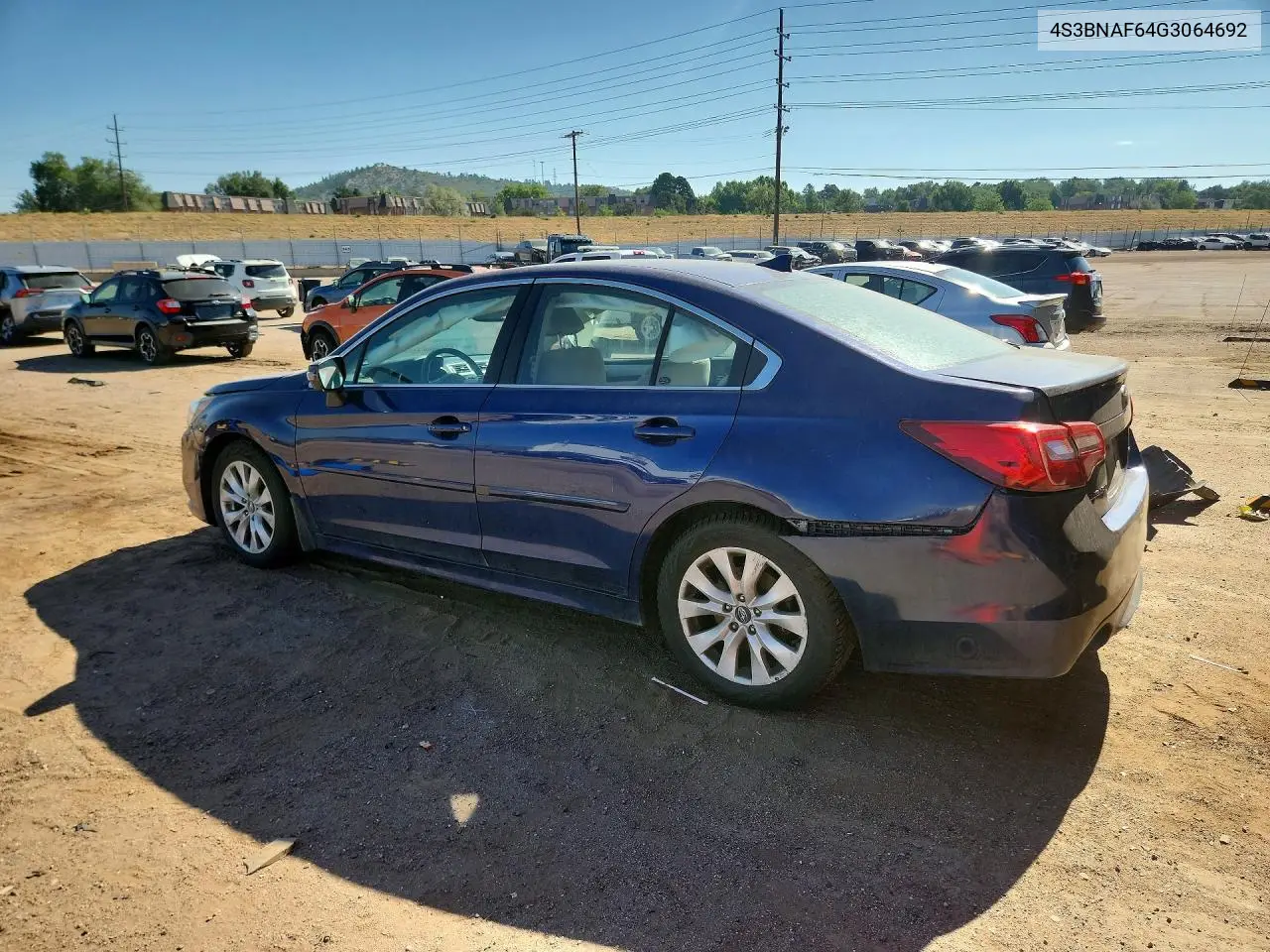 2016 Subaru Legacy 2.5I Premium VIN: 4S3BNAF64G3064692 Lot: 62118796