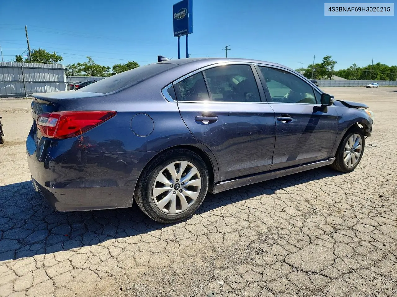 2017 Subaru Legacy 2.5I Premium VIN: 4S3BNAF69H3026215 Lot: 55988426