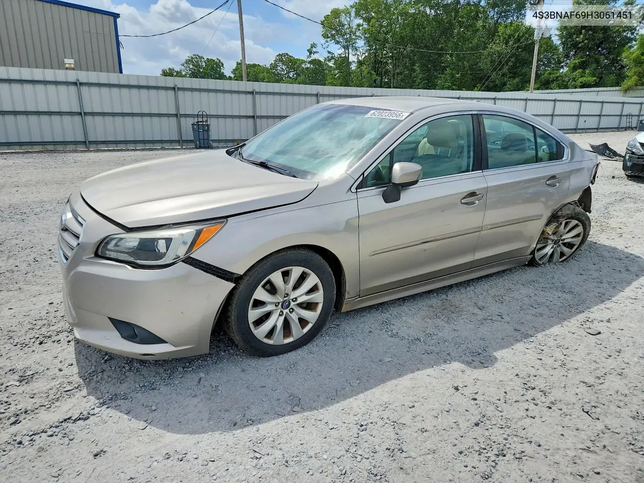 2017 Subaru Legacy 2.5I Premium VIN: 4S3BNAF69H3061451 Lot: 62023956