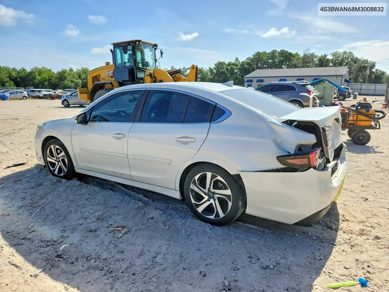 2021 Subaru Legacy Limited VIN: 4S3BWAN68M3008832 Lot: 60610156