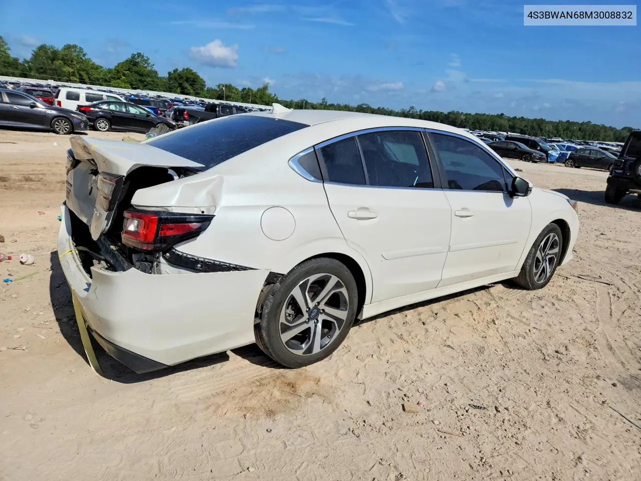 2021 Subaru Legacy Limited VIN: 4S3BWAN68M3008832 Lot: 60610156