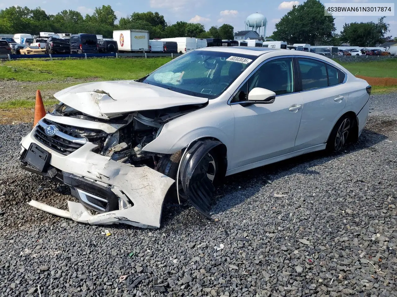 2022 Subaru Legacy Limited VIN: 4S3BWAN61N3017874 Lot: 60383836