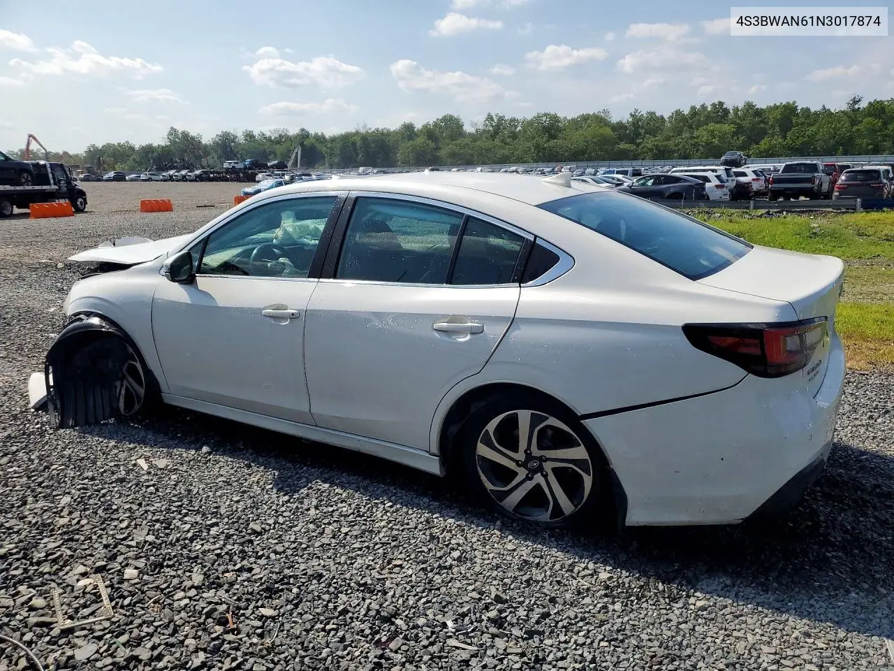 2022 Subaru Legacy Limited VIN: 4S3BWAN61N3017874 Lot: 60383836